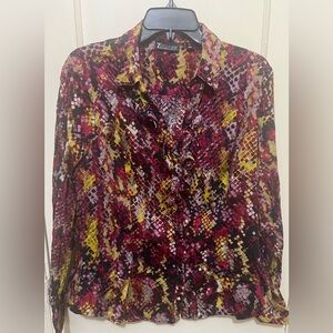 New York and Company ruffle blouse